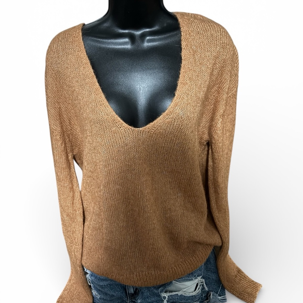 Free People V-Neck Sweater - Tan